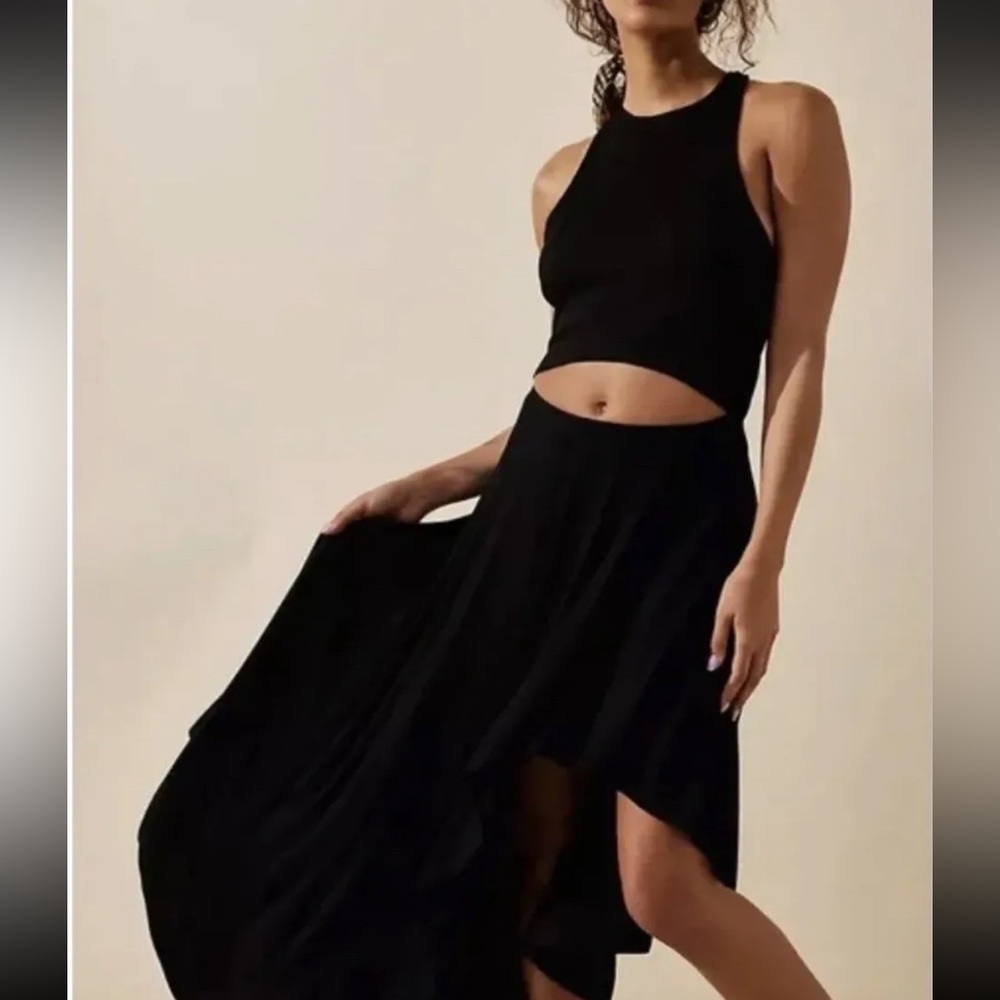 NWOT Free People Bethany Midi Dress in Black Z122